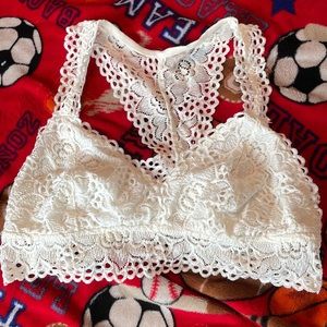 This is a white bralette from aerie is it super comfortable and soft.